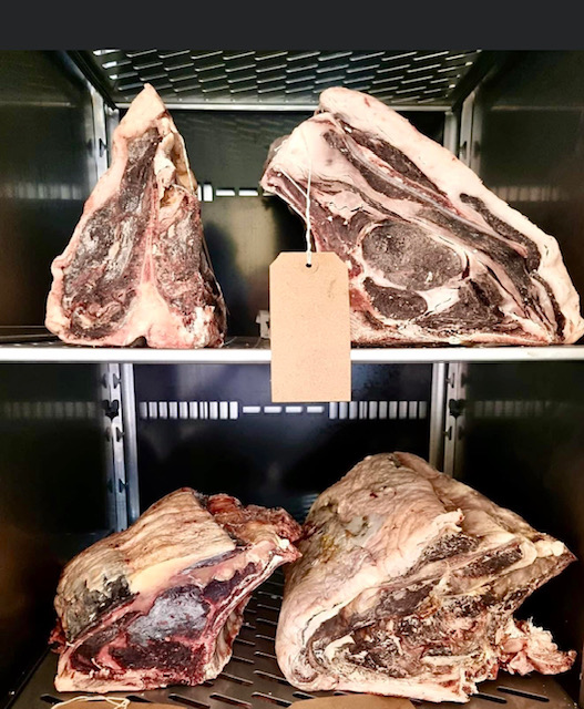 Dry aged beef in the fridge York restaurant